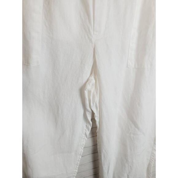 Athleta Retreat Linen Wide Leg Pants in White Calla Lily, sz 16 - Picture 7 of 16